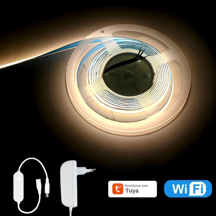 Tira De Luz LED COB WiFi Tuya Smart Life 12V Flexible Dimmable Calor 3000K-6500K 1m 2m 3m 4m 5m Para Alexa Google Assistant - 1