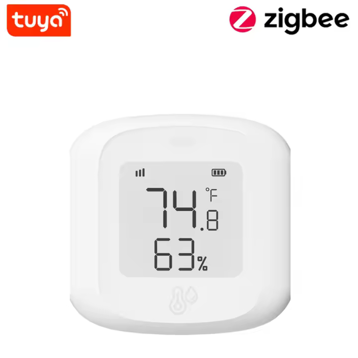 Sensor De Temperatura Y Humedad Inteligente WiFi/Zigbee Tuya Con Pantalla LCD Soporte Alexa Google Home Medidor Humidímetro Termómetro Para Interior - 1
