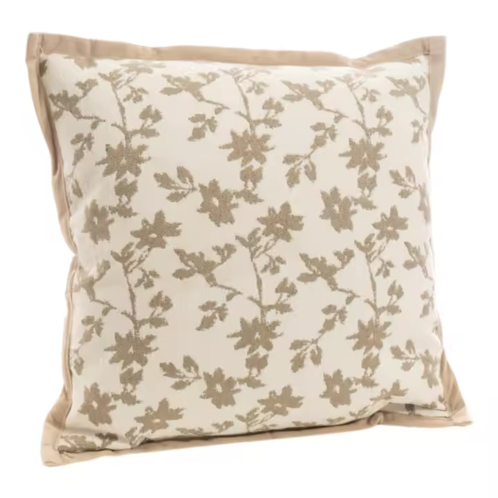 Cojin poliester Beige, blanco 45x45x10cm. El mejor complemento para tu hogar. - 1