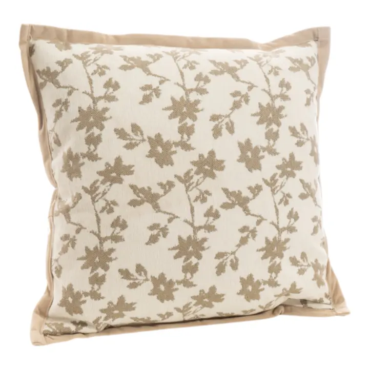 Cojin poliester Beige, blanco 45x45x10cm. El mejor complemento para tu hogar. - 1