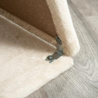 PawHut Árbol para gatos Cozy Chic Design con múltiples equipos, centro de actividades, postes rascadores, plataformas rascadoras, cama de juego, pelota colgante en madera y sisal de felpa corta, 60 x 30 x 76 cm - details 6