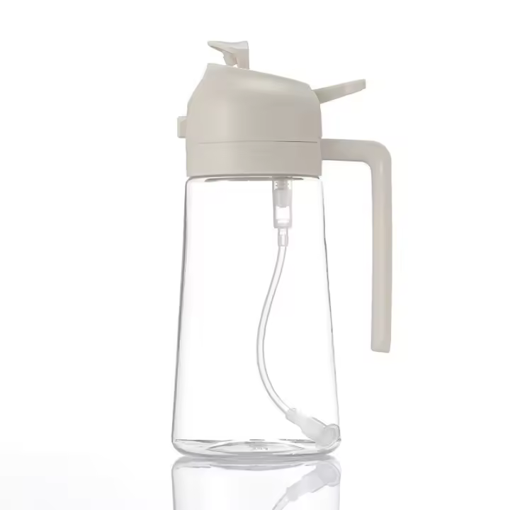 YARRAMATE Pulverizador de Aceite para Cocinar, Botella Dispensadora de Aceite de Oliva 2 en 1 para Cocina, Botella de Aceite de Vidrio de 17 oz/500 ml para Freidora de Aire, Barbacoa (Blanco Cremoso) - 1
