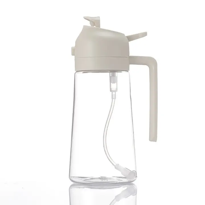 YARRAMATE Pulverizador de Aceite para Cocinar, Botella Dispensadora de Aceite de Oliva 2 en 1 para Cocina, Botella de Aceite de Vidrio de 17 oz/500 ml para Freidora de Aire, Barbacoa (Blanco Cremoso) - 1