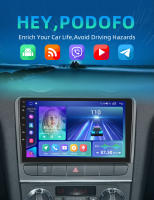 Podofo Radio de coche Android 2 Din para Volkswagen Audi A3 2008 2009 2010 2011 2012 Carplay 8+128GB AI Voice WIFI+4G DSP GPS Navegación Multimedia Reproductor de Video - details 0