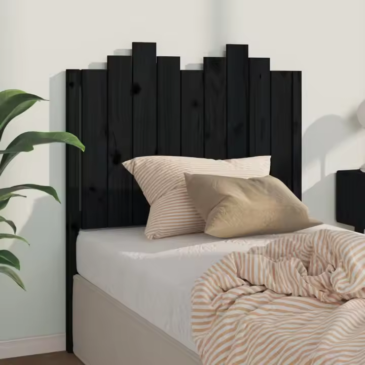 Cabecero de cama madera maciza de pino negro 96x4x110 cm - 1
