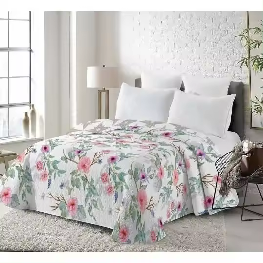 Colcha Bouti Verano revisible Estampada para camas de 90, 105, 135 y 150 cm. Colcha de Verano Poliéster. Bouti Reversible liso o estampado. Colcha fina y ligera. No incluye fundas de cojín. - 1
