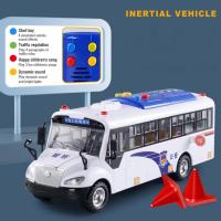 Coche De Policía Inercial Para Niños Modelo De Autobús Con Luz Vehículo De Juguete Para Boys Y Girls Regalos Para Cumpleaños - details 1