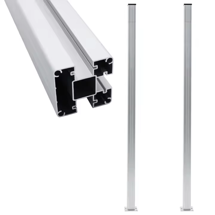 vidaXL Postes de valla 2 unidades aluminio 185 cm - 1