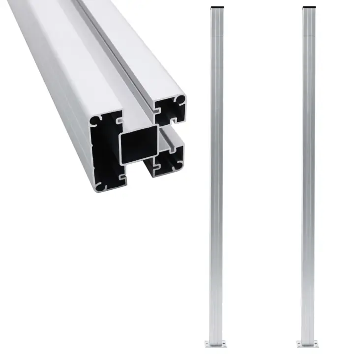 vidaXL Postes de valla 2 unidades aluminio 185 cm - 1