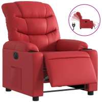 vidaXL Sillón reclinable eléctrico de cuero sintético Negro, Crema, Marrón Sillon Dormitorio Sillon Comodos Silla Relax Sillón Sofá - details 1
