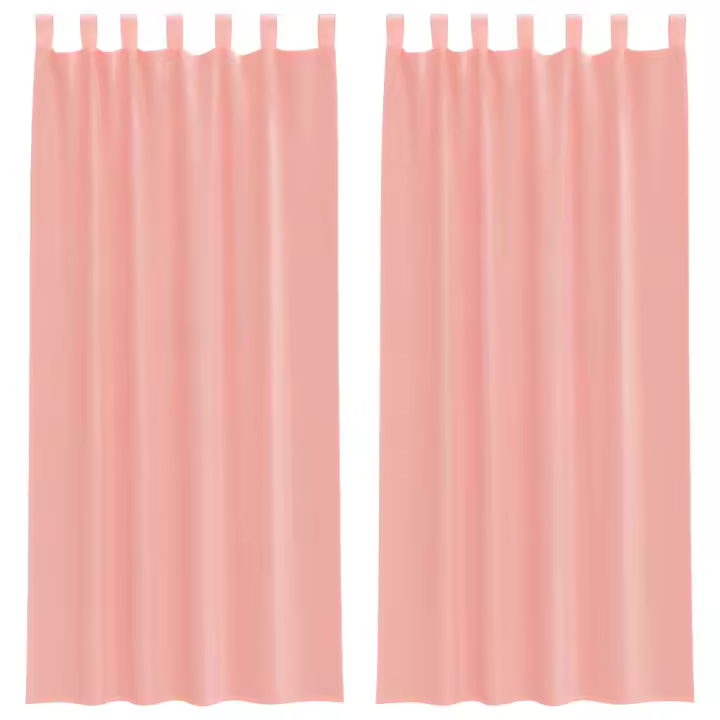 vidaXL Cortinas de gasa con trabillas 2 uds rosa 140x245 cm - 1