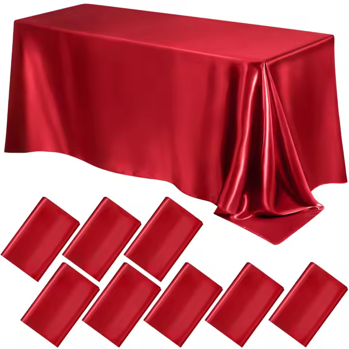 Mantel Rectangular De Seda Imitación Naranja Para Boda Y Banquete Teléfono De Té Material Damasco Resistente Al Aceite - 1