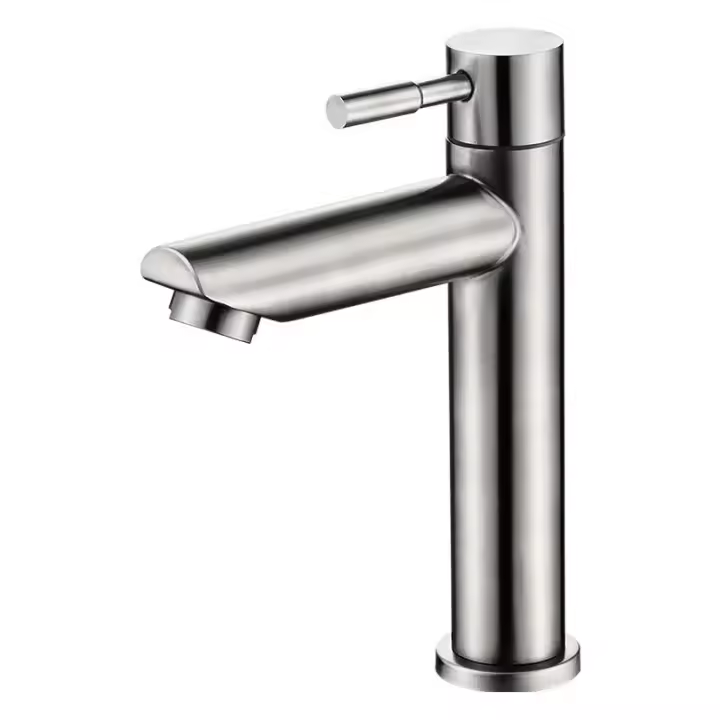 Grifo de Lavabo de Acero Inoxidable, Mezclador Monomando para Lavabo, Níquel Pulido, Mundo - 1