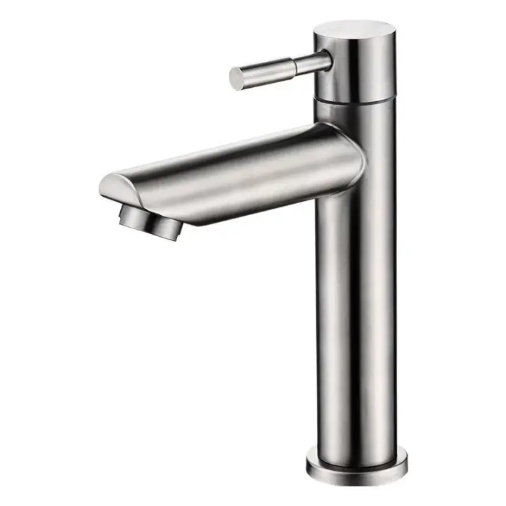 Grifo de Lavabo de Acero Inoxidable, Mezclador Monomando para Lavabo, Níquel Pulido, Mundo - 1