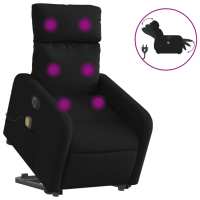 vidaXL Sillón de masaje eléctrico reclinable elevable tela Gris claro, Gris oscuro, Negro Sillon Dormitorio Sillon Comodos Silla Relax Sillón Sofá - details 6