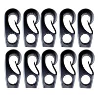Gazechimp 10pcs Gancho De Bungee De Nylon Reutilizable Negro Para Barcos Y Kayaks Correa De Choque Con Gancho Accesorios Para Barco - details 0