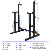 ALLINLIFE Estante Para Sentadillas con Soporte Para Pesas, Squat rack, Aparato Para Entrenamiento de Fuerza, Equipo Para Fitness, Negro,Rojo - details 3