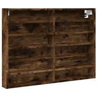 vidaXL Vitrina de madera ingeniería 80x8,5x58 cm Blanco, Negro, Roble Sonoma Mueble Almacenaje Estantería para Oficina, Estudio, Dormitorio Estantería/Librería/ mueble de Almacenamiento - details 5