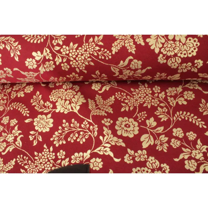 No Application Tela Estampada Navidad Dorada - 280cm | Ideal para Manteles y Cojines - 1