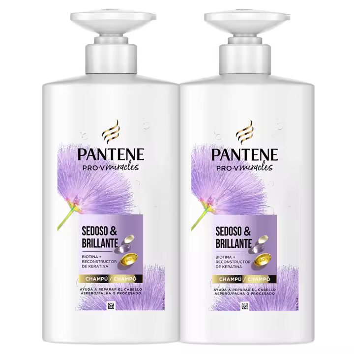 Pantene Pro-V Miracles Crecimiento con Fuerza Champú Fortificante Para Pelo Seco y Dañado con Biotina y Proteínas. Reduce la Caída del Pelo por Rotura para que Crezca Largo y Fuerte 2x500ml - 1