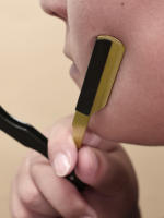 Cuchillo De Afeitar Manual Para Hombres Cuchillo De Afeitar Al Acero Inoxidable Con Soporte De Afeitado Profesional Cuchilla Recta Para Barba Y Peluca - details 4