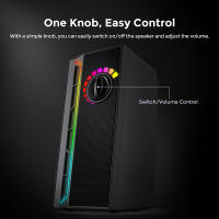 Barra de Sonido Para Tv Altavoz Bluetooth Portátil Potente Redragon GS580 Calliope Altavoces de Escritorio RGB, Sonido Mejorado de 2.0 Canales y Control de Volumen con Cable de 3.5mm - Negro - details 4