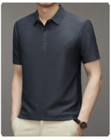 Camiseta De Verano De Seda Helada Con Manga Corta Absorbente De Sudor Color Sólido Top Ligero Con Cuello Redondo Gran Tamaño - details 10