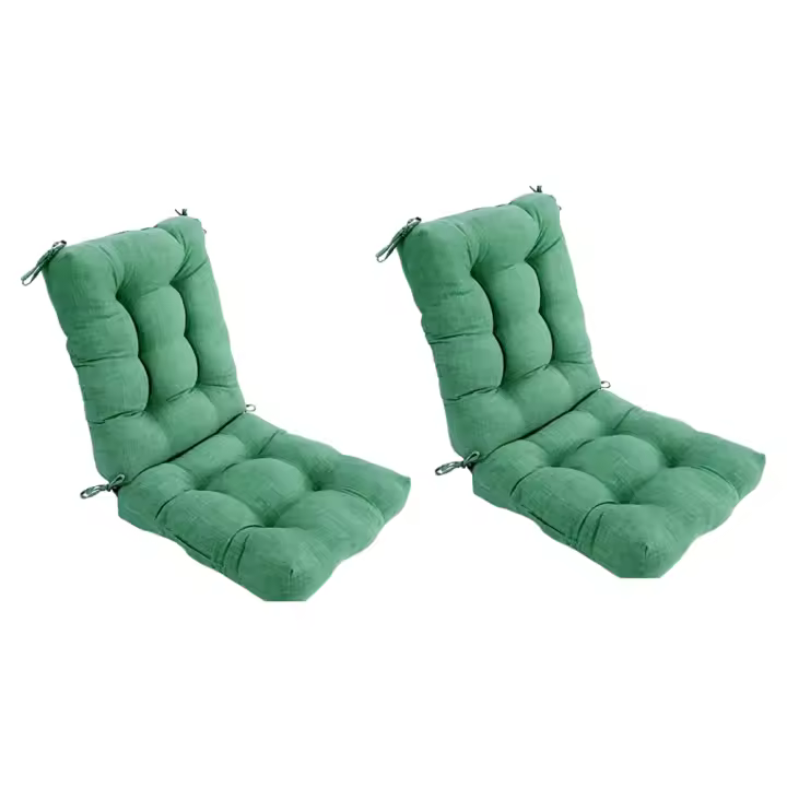 REINO MANSIDI Cojín de Silla Sin Respaldo 40x40x7cm Verde Liso Pack de 6 Reino Mansidi - 1