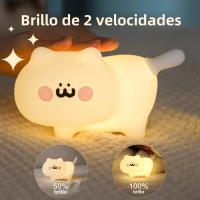 Luz Nocturna De Gato De Silicona Lindo Dimmer Recargable Para Decoración De Habitación De Niños Luz Táctil Sin Cable Para Dormitorio Infantil - details 15