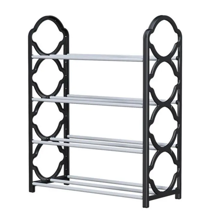 HOGUITA-Zapatero de Metal de 4 Niveles–Estantería para Zapatos con Diseño Compacto, Organizador de Calzado para Entrada, Pasillo o Dormitorio, Fácil de Montar, Ahorra Espacio y Mantiene el Orden 40x18.5x58cm - 1