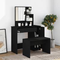 vidaXL Tocador con espejo 86,5x35x136 cm en color Blanco/Roble Sonoma/Marrón roble y más | decorativo de pared para baño dormitorio recibidor moderno - details 4