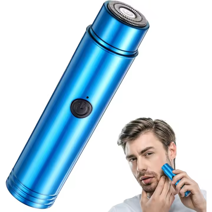 Afeitadora eléctrica, afeitadora rotativa recargable, afeitadora facial portátil, minimáquina de afeitar para Barba - 1