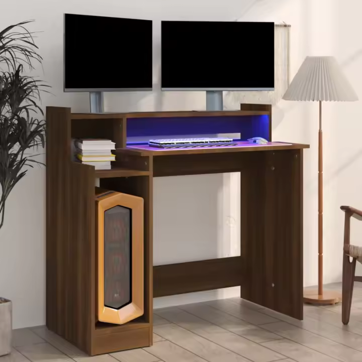 Exwrite con luces LED Roble Marron 97x45x90cm en multicapa - 1