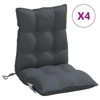 vidaXL Cojines para silla respaldo bajo 4 uds tela Color Antracita,  Verde,  Negro y mas Cojín Decorativo de Asiento Cojines de muebles de salon - details 3
