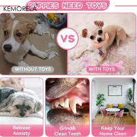 Juego De 6 Juguetes Para Morder Para Perros Pequeños Y Medianos Juguetes Interactivos De Goma Suave Para Limpieza De Dientes Y Treats Set De Hueso De Juguete Y Bola Divertida - details 3
