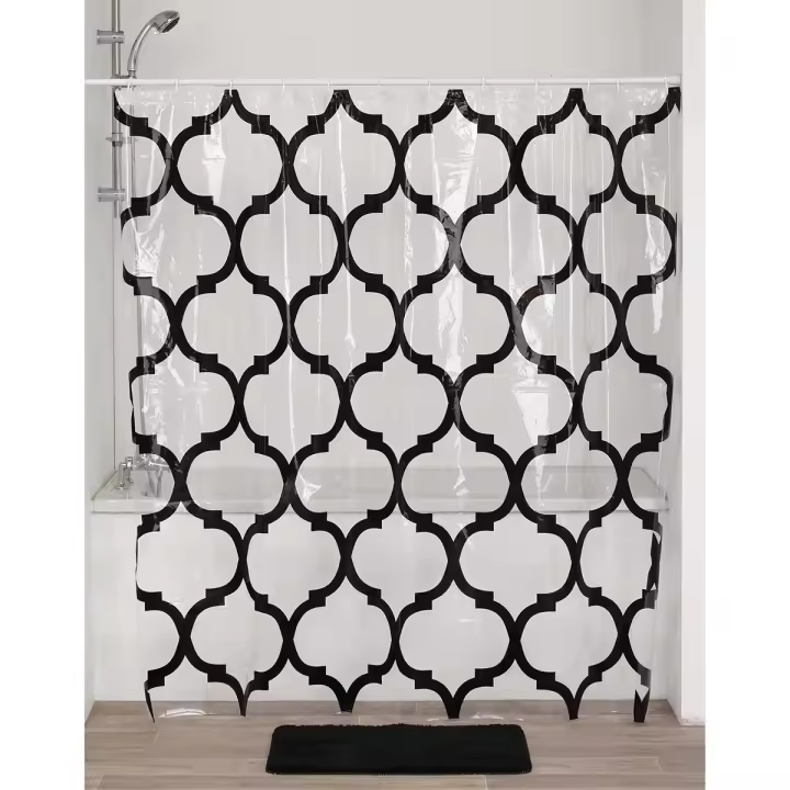 Baños Boutique Cortina de Ducha Antimoho 180 X 200 cm, 3D Cubo de Agua Semitransparente Espesas EVA Lavable Cortinas de Baño con 12 Ganchos, Impermeable Antibacteriano Secado Rápido, para Bañera - 1