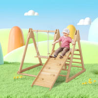 Toboganes y columnas infantiles, Juguetes de Madera para niños. Hecho de Madera maciza de Pino, Madera contrachapada. 3 En 1-3 en 1-Niños con estructuras para trepar, columpio, toboganes, combinaciones de interior. - details 3