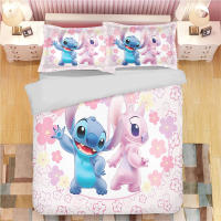 Juego De Sábana Lilo & Stitch 3D Impresión Anime Dibujos Animados Para Niños Y Niñas (1 Funda De Edredón + 2 Fundas De Almohada) - details 8