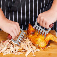 LMETJMA Pinzas De Oso De Acero Inoxidable Con Mango De Madera Y Abrebotellas Para BBQ Herramientas De Cocina Resistentes Al Calor Fáciles De Limpia KC0423 - details 1