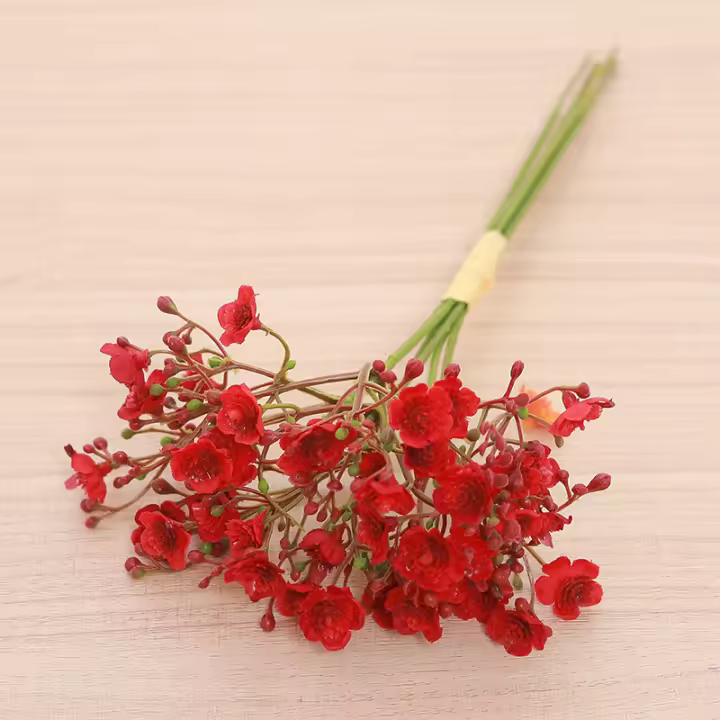 Arreglo De Flores Artificiales Gypsophila Para Boda Decoración De Mesa Con Lazo De Novia En Vaso De Plástico Adecuado Para Fiestas Y Decoración Del Hogar - 1