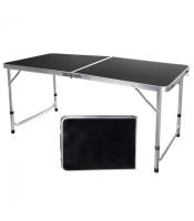 STARLEY-Mesa de campamento plegable Aluminio,mesa de campamento portátil altura ajustable para picnic, barbacoa, fiesta, playa,120 x 60 cm,Color Blanco,Negro - details 1