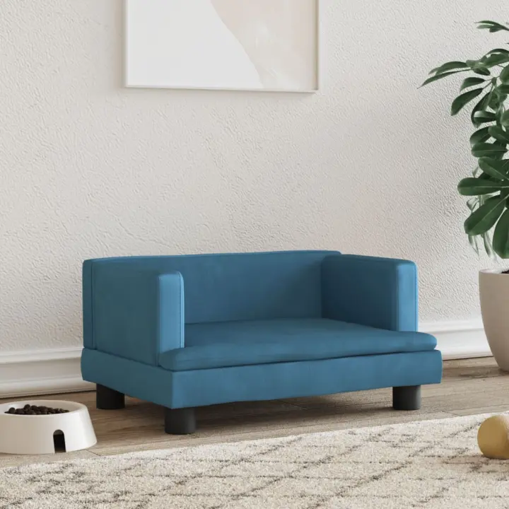 vidaXL Cama para perros de terciopelo 60x40x30 cm sofá para perros Color Azul,  Crema,  Gris claro y mas - 1