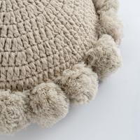 Almohada redonda de punto de lana estilo otoño e invierno con monedas para el hogar, cojín para acampar en casa de familia - details 8