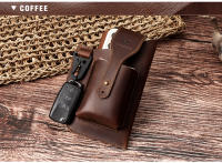 Bolsa De Cintura Para Hombre HUMERPAUL De Cuero Genuino Estilo Vintage Casual Porta Móvil Cigarrillos Bolsa Exterior Pequeña Holster De Anillo - details 6