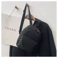Mochila Mini Para Mujer De Nylon Blanco Estilo Casual Con Bolsillo Exterior Cierre De Cremallera Adecuada Para Escuela Y Viajes - details 15