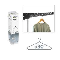 Tendedero para Perchas - Tendedero Vertical - 30 Perchas - Tendedero 1 Altura - 3 Brazos de 29.5 Cm | XHC BRICO - details 2