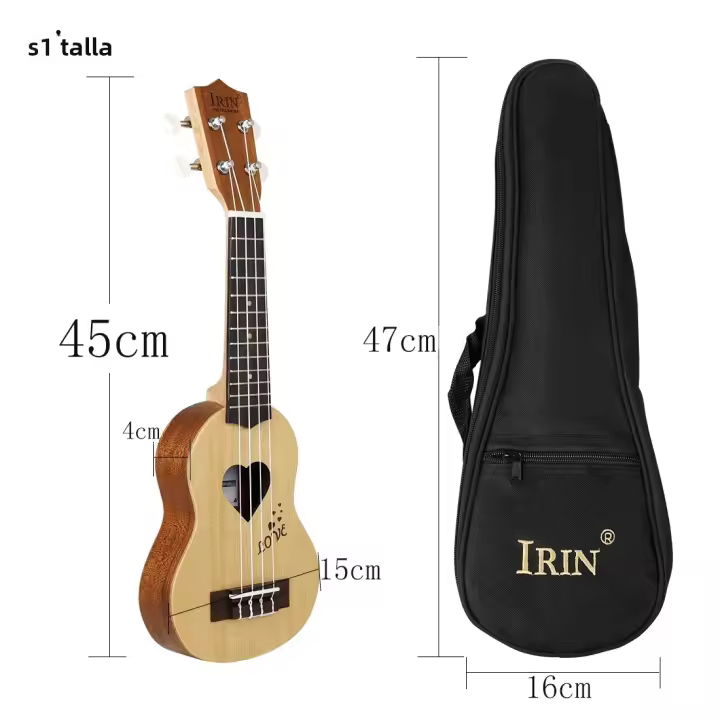 IRIN Ukulele De 17 Pulgadas Madera De Spruce Instrumento Musical De 4 Cuerdas Guitarra Hawaiana Con Bolsa De Almacenamiento Regalos Para Adultos Y Educacional Para Niños - 1