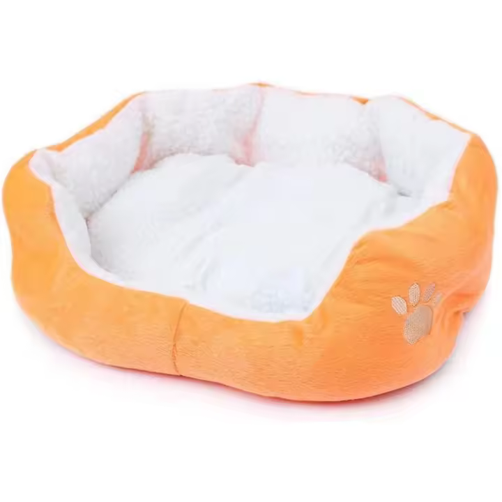 Cama para mascotas para Gatos y Perros Pequeños y medianos, canasto con Juguetes Redondo U ovalado en forma de donut, Cama nest para mascotas, Azul, 50x40 - 1