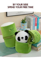 Juguete De Peluche Kawaii Panda En Tubo De Bambú Diseño Reversible Regalo De Día De San Valentín Para Niños Animal De Peluche Reclinable Suave Y Cómodo - details 3