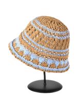 Sombrero De Paja Panamá Plegable Para Mujer Verano 2025 Estilo Coreano Casual Con Estampado Rayado Sombrero De Sol Hueco De Bollo - details 3